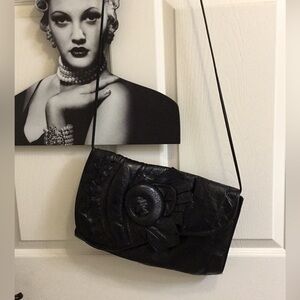 Black Embossed Crossbody Bag with Amazing Detail !